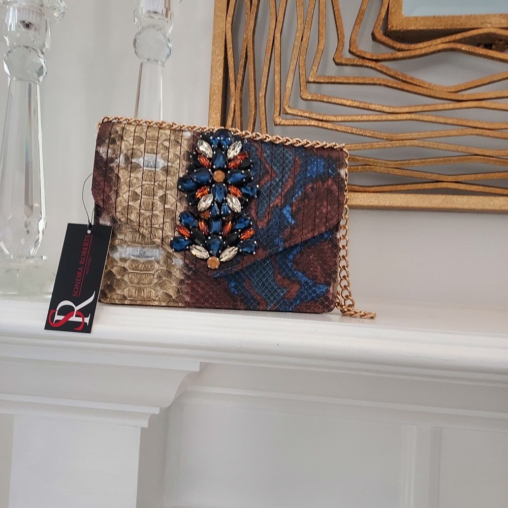 Elegant Multicolor Embellished Clutch